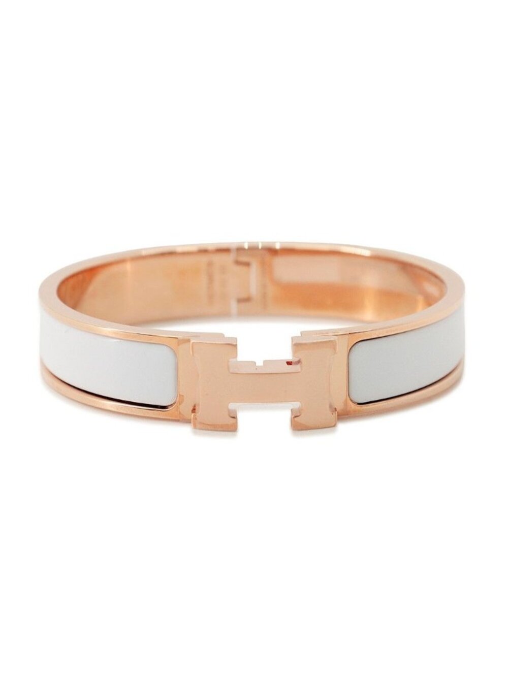 Hermes Bracelet Clic H Clac PM White Pink Gold